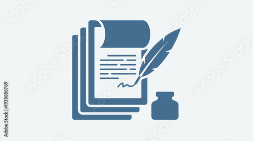 Vector icon of justice symbol with scales and law book in a circular frame