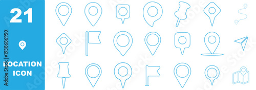 Black location pin and map marker icon set featuring navigation, GPS, contact, home, and check symbols for maps, apps, and user interface design
