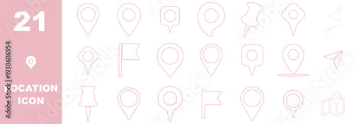 Black location pin and map marker icon set featuring navigation, GPS, contact, home, and check symbols for maps, apps, and user interface design