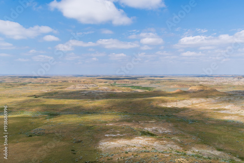 Vivid Sediment Bands in Eroded Badlands