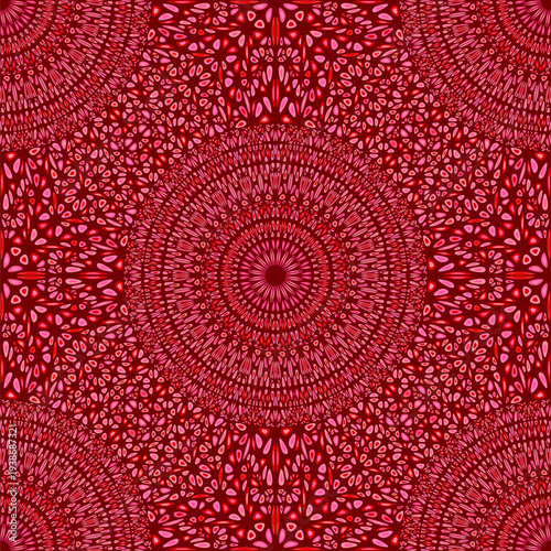Boho geometric floral mandala garden ornament pattern design - abstract crimson vector background