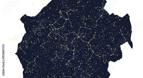 starry night sky map, constellations