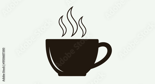 steaming hot coffee cup icon