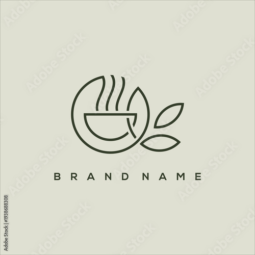 Wallpaper Mural natural coffee line art logo design Torontodigital.ca