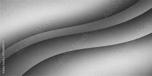 Brushed silver metallic waves create a textured industrial pattern on a dark chrome surface, blending light and shadow into a shiny black and white abstract background vector illustration