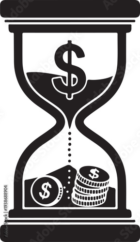 Time is Money: An artistic representation of time's financial value, featuring a classic hourglass.
