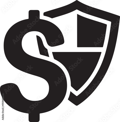 Financial Fortification: A graphic representation of a shield protecting a dollar sign, symbolizing financial security, safety, and protection of assets.