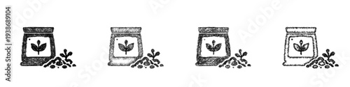 Sketch natural fertilizer icon design set