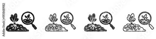 Sketch soil health icon design set