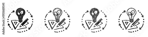 Sketch sustainable design icon design set