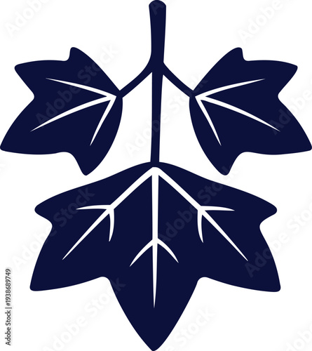 Stylized maple leaf crest showcases simplicity and elegance, conveying a sense of japanese tradition