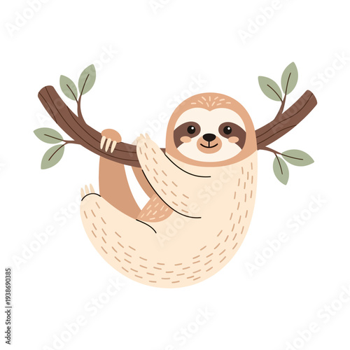 Sloth Hanging from Tree Branch