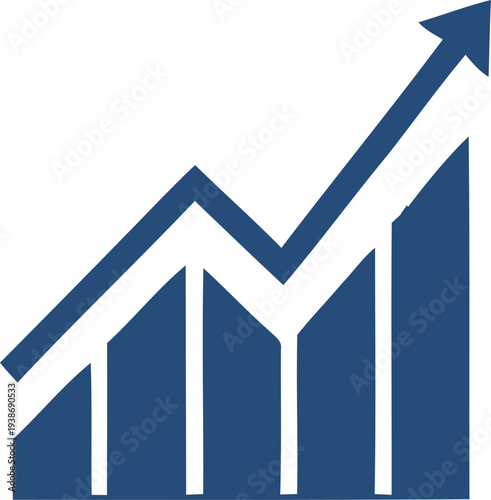 A blue graph icon with an upward trend arrow