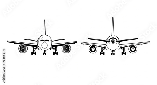 Boeing 787 Dreamliner front and back view 