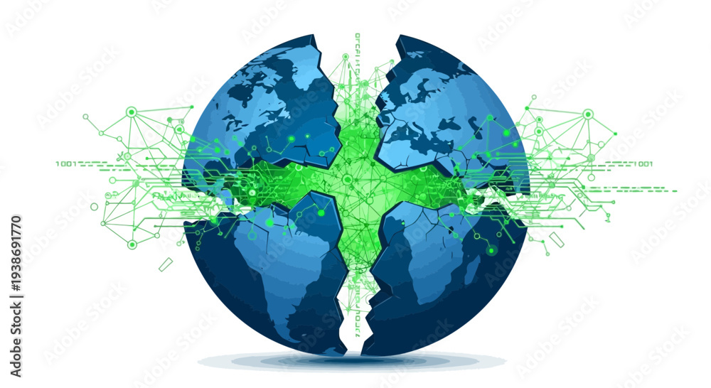 Obraz premium earth with green leaves