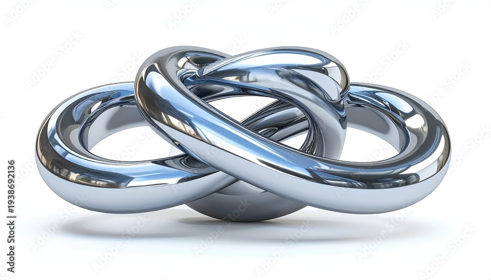 Fototapeta premium Intertwined Metal Rings - A Symbol of Connection and Strength.