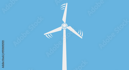 wind turbine on blue background