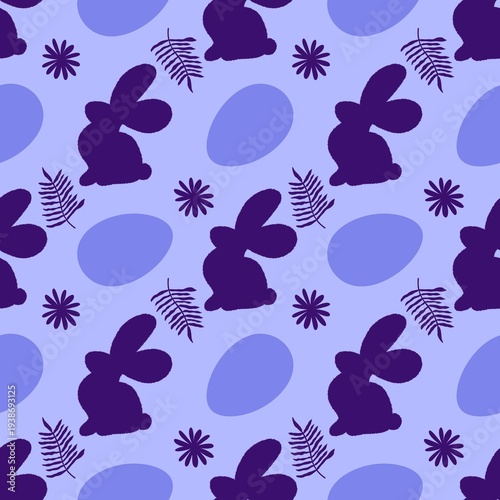 Easter eggs seamless rabbits pattern for fabrics and linens and kids clothes print and spring party accessories 