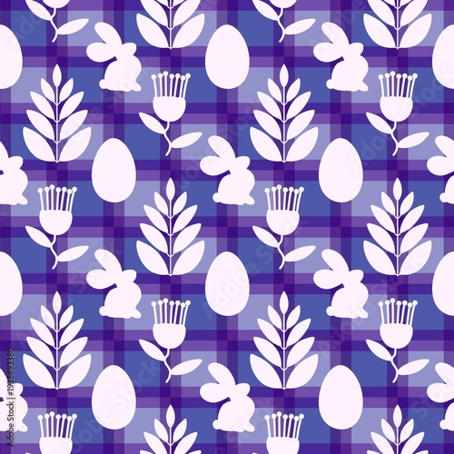Easter eggs seamless rabbits pattern for fabrics and linens and kids clothes print and spring party accessories 