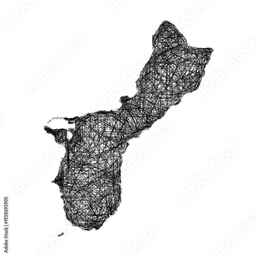 Sketch Guam outline map design