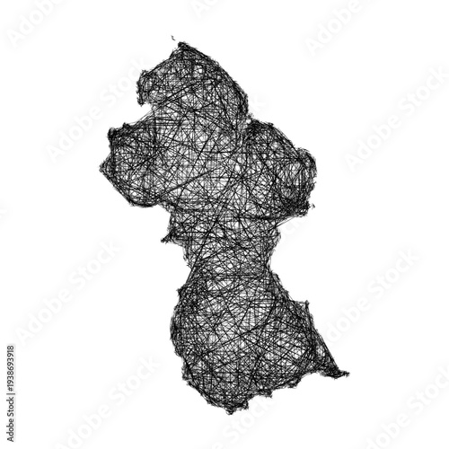 Sketch Guyana outline map design