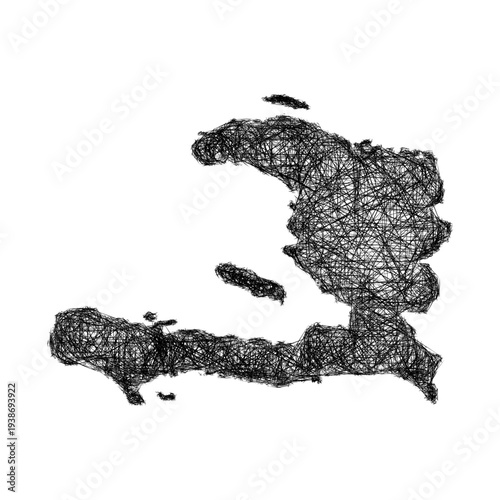 Sketch Haiti outline map design
