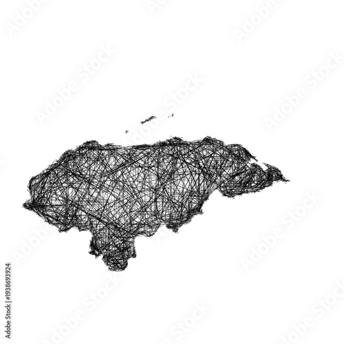 Sketch Honduras outline map design