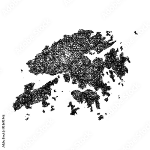 Sketch Hong Kong outline map design