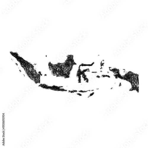 Sketch Indonesia outline map design
