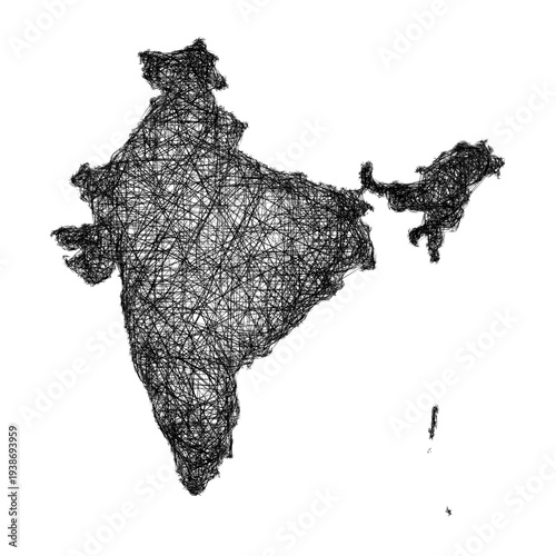 Sketch India outline map design