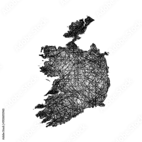 Sketch Ireland outline map design