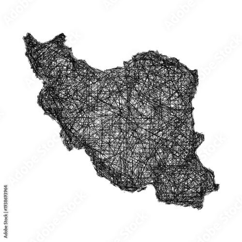 Sketch Iran outline map design