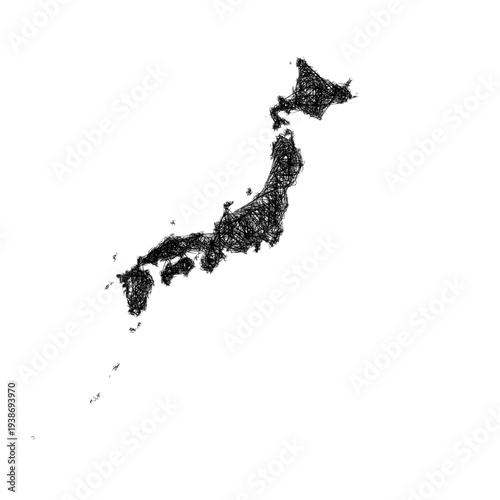 Sketch Japan outline map design