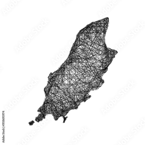 Sketch Isle of Man outline map design