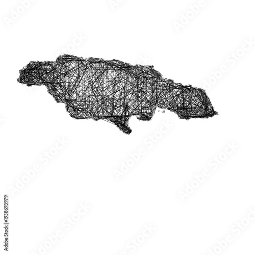 Sketch Jamaica outline map design