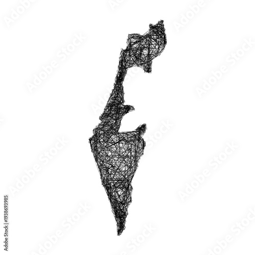 Sketch Israel outline map design