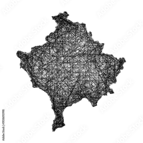 Sketch Kosovo outline map design