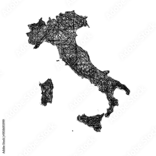 Sketch Italy outline map design