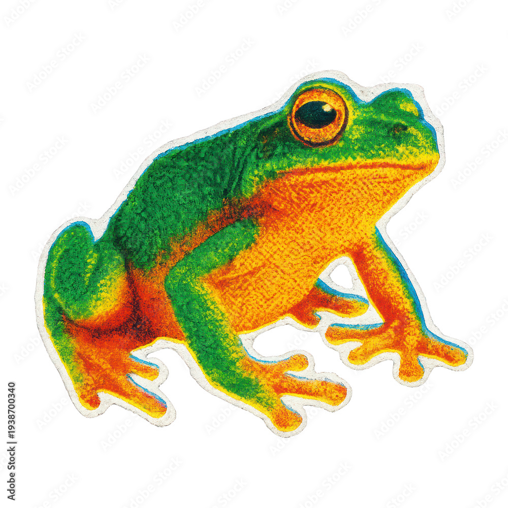 Obraz premium PNG Colorful vibrant frog illustration