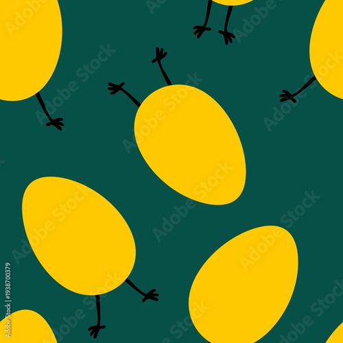 Easter chicken seamless birds and eggs pattern for wrapping paper and fabrics and linens and kids clothes print 