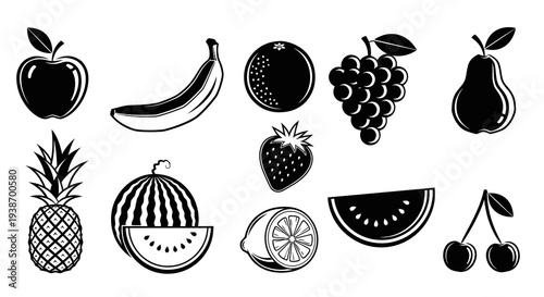 Assorted Fruit Collection Vector Illustration