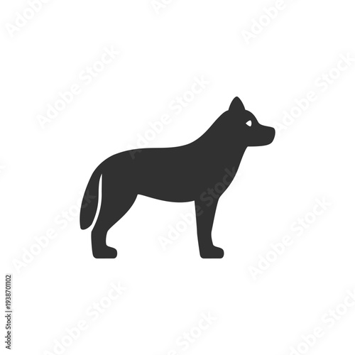 Dog icon. Domestic pet animal. Monochrome black and white symbol