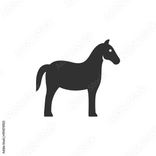 Horse icon. Farm animal and mammal. Monochrome black and white symbol