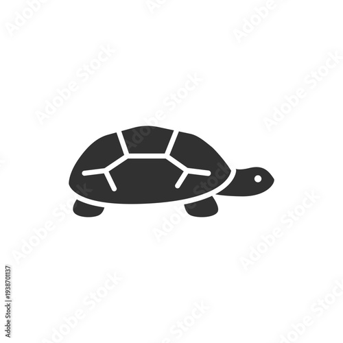 Turtle icon. Reptile animal. Monochrome black and white symbol