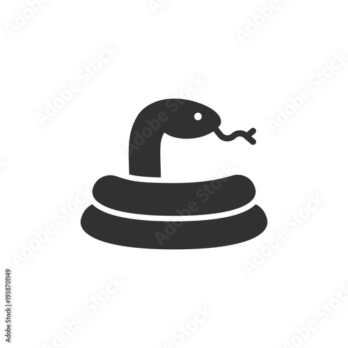 Snake icon. Reptile animal. Monochrome black and white symbol