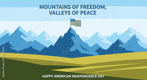 American Independence Day landscape vector illustration