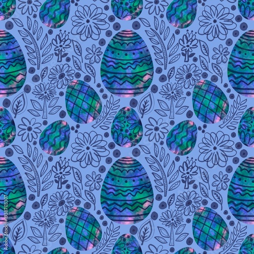 Easter eggs seamless pattern for wallpaper and kitchen fabrics and textiles and kids linens and wrapping paper 