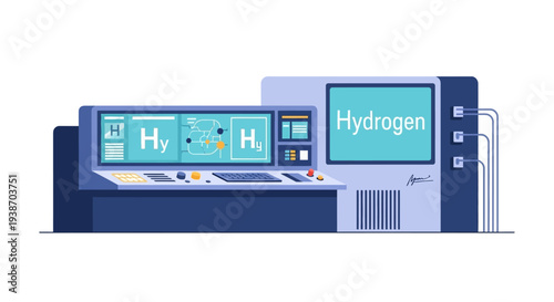 Advanced laboratory equipment for hydrogen production and analysis, featuring digital displays and control panels.