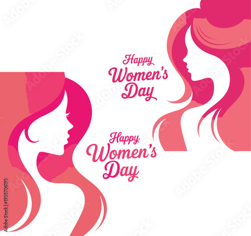  Vibrant pink International Women's Day greeting for social media, digital marketing campaigns, and female empowerment awareness content