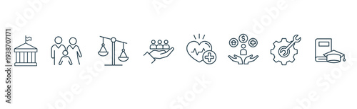 Social Policy Banner Icon Illustration Vector